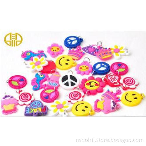 Eco - friendly Soft PVC Loom DIY Bracelet Charms , Rainbown